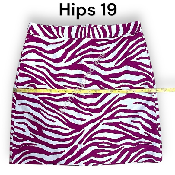 NWOT DKNY Zebra Stripped Raspberry & Cream Light Skirt Size 4 - Picture 6 of 10